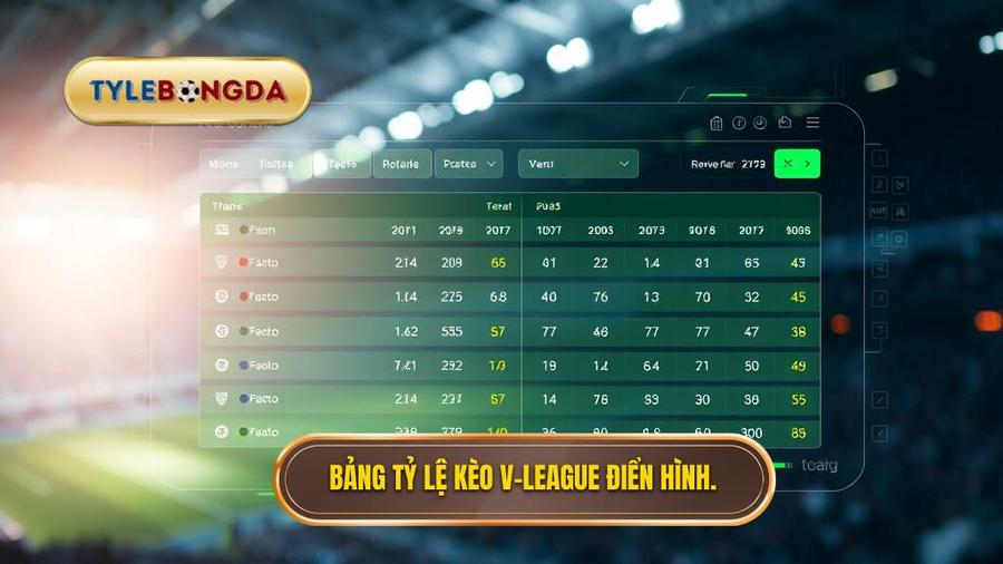 Bảng tham khảo tỷ lệ kèo V-League điển hình